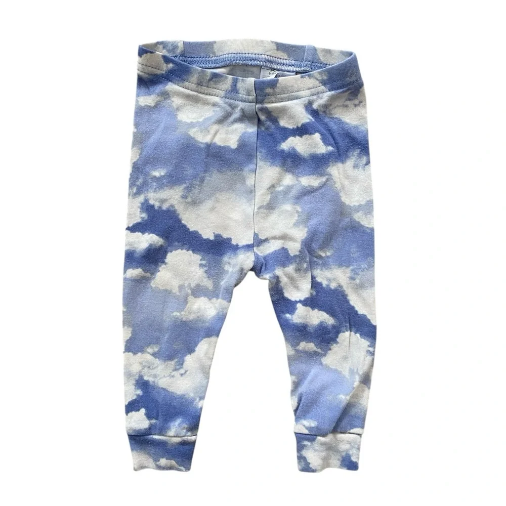 GAP Baby Blue and White Cloud Kids Pajama Set - 6-12 months